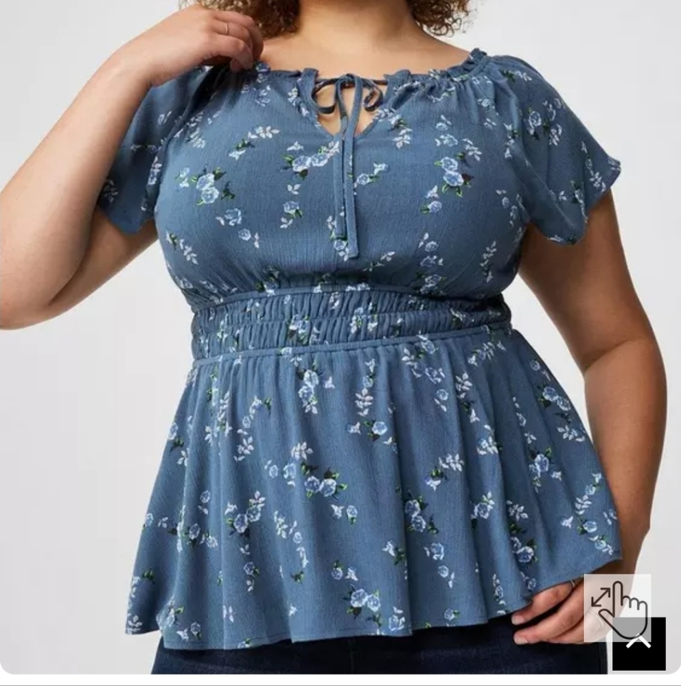 Torrid Babydoll Short Sleeve Top